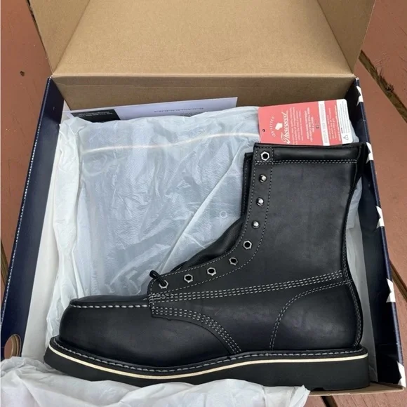 Thorogood Black Men's Steel Toe Work Boots - Picture 3 of 3